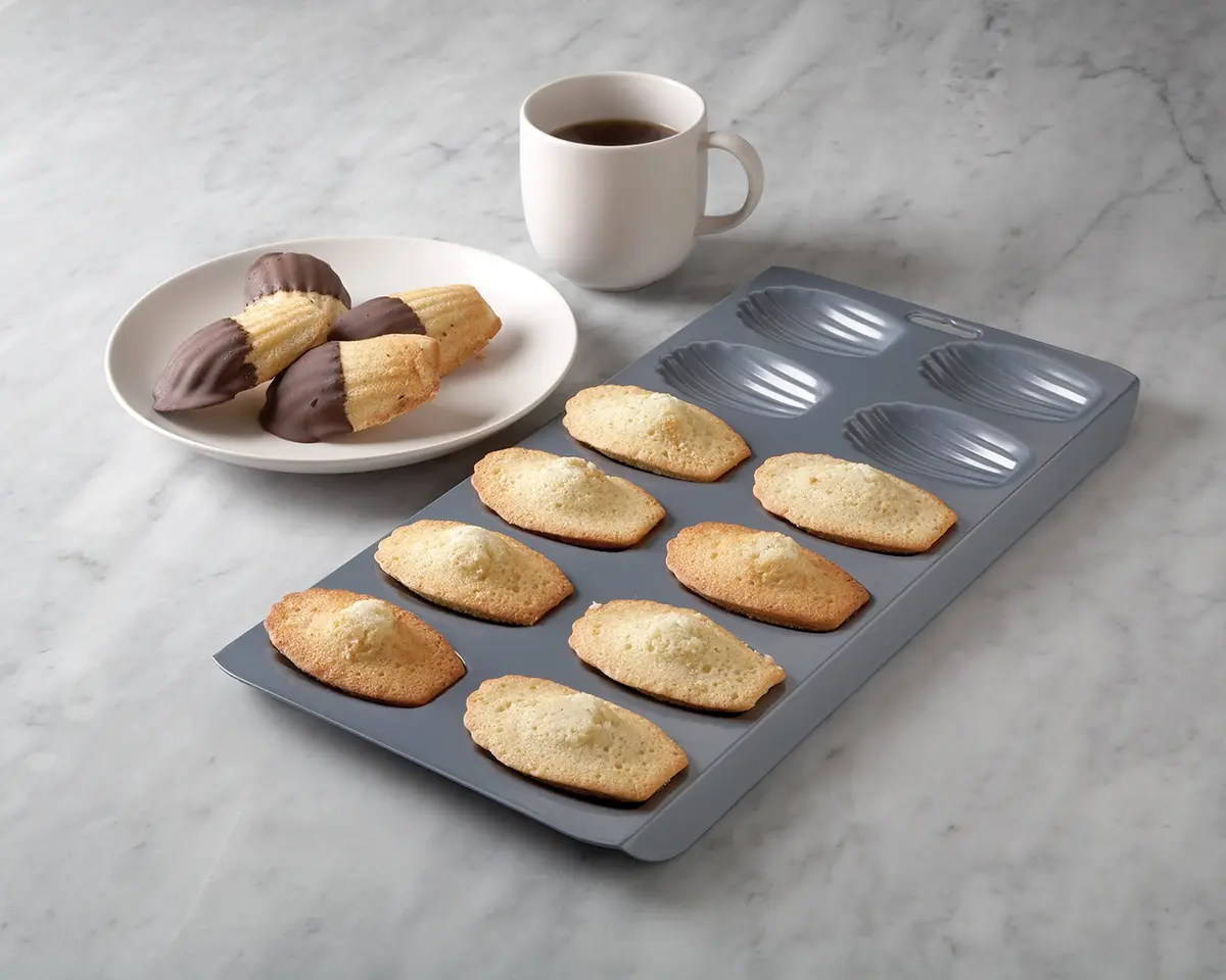 Fox Run Premium Non-Stick Madeleine Pan, Set of 2, 12 Cup Shell Cookie Pans | Heavy Duty Carbon Steel, Even Heat, Easy Release - view 5