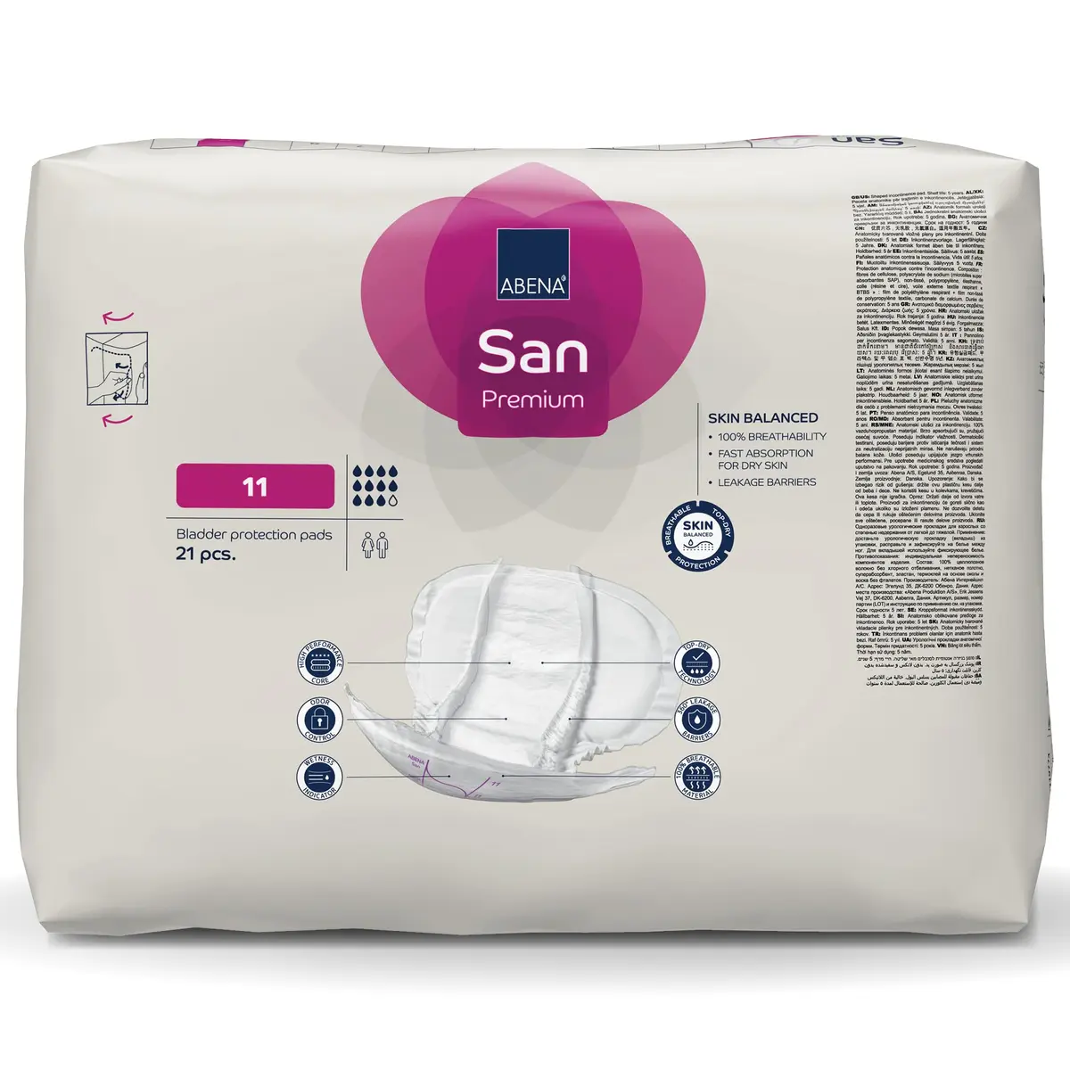 Abena San Premium Incontinence Pads Size 11 | Heavy Absorbency, 21 Count, Breathable & Discreet - view 8
