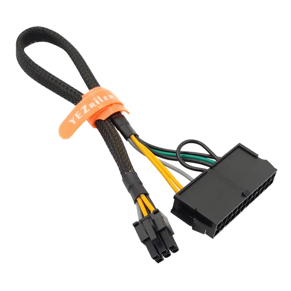 YEZriler 24 Pin to 6 Pin ATX PSU Adapter Cable 33cm (13 inch) | Converts Standard ATX to Dell Motherboard Power - main product image
