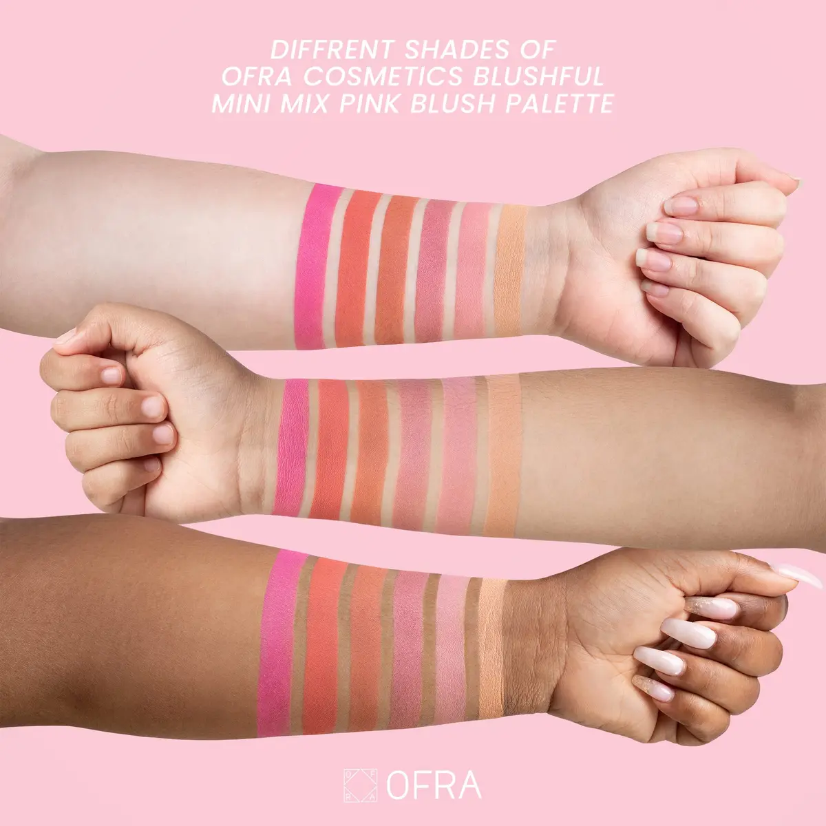 Ofra Mini Mix Face Palette Blushful with Blush & Highlighter | Liquid-to-Baked Shades for All Skin Tones - view 5