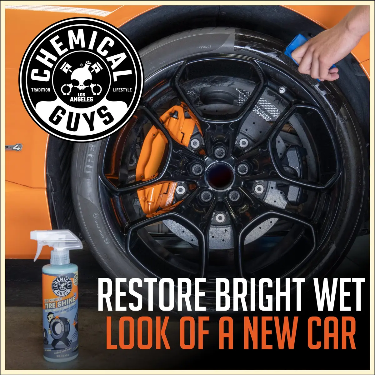 Chemical Guys Tire Kicker Extra Glossy Tire Shine 16 oz | Deep Wet Look, Fast Dry, Protects Rubber & Trim - view 6