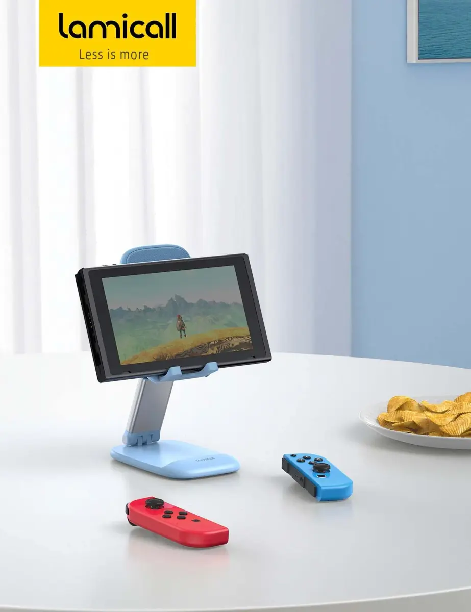 Lamicall Blue Cell Phone Stand for 4-8'' Smartphone | Adjustable Height & Angle Desk Accessory - view 7