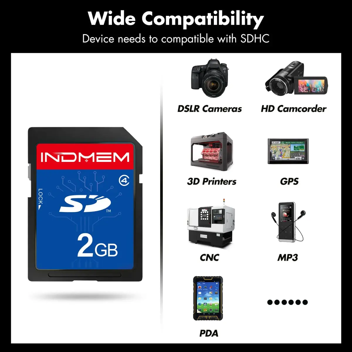 INDMEM 2GB SD Card (2GB / 1.87GB) | Class 4 Standard Secure Digital Memory Card - view 5