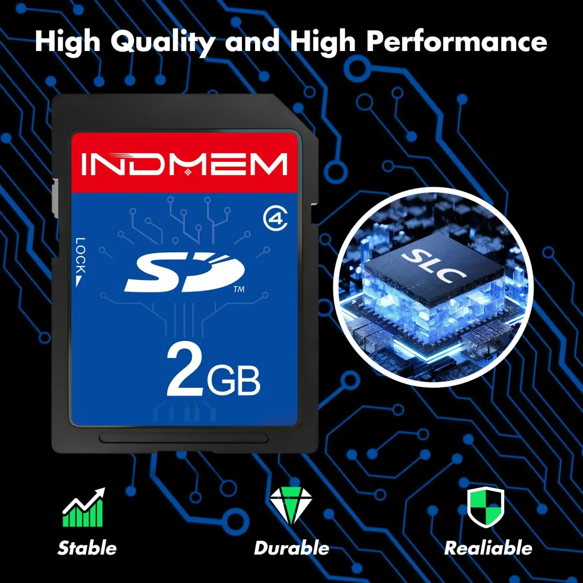 INDMEM 2GB SD Card (2GB / 1.87GB) | Class 4 Standard Secure Digital Memory Card - view 2