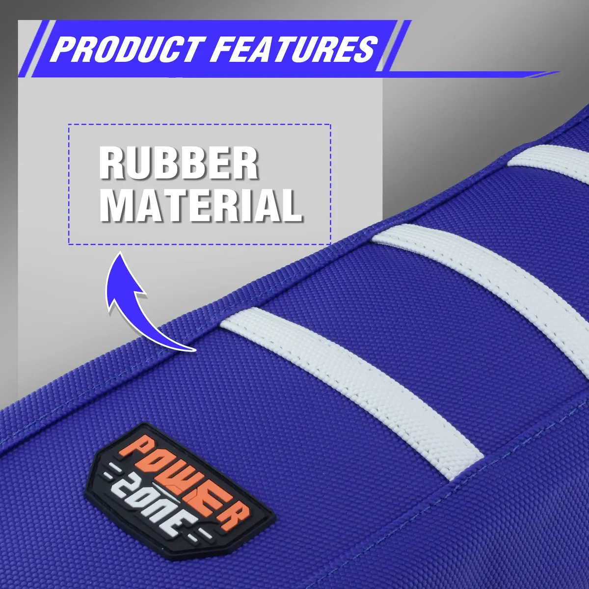 fewfuss Dirt Bike Seat Cover - White Stripe Universal Seat Cover for Dirt Bike - Motorcycle Enduro Seat (Blue) | Waterproof & Grippy - view 6