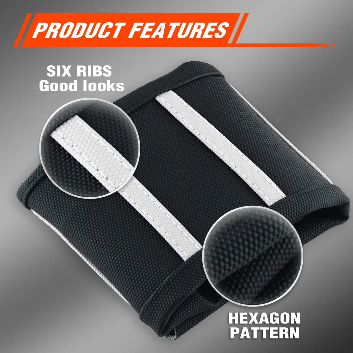 fewfuss White Stripe Motorcycle Seat Cover | Waterproof & Universal Fit in Black - view 5