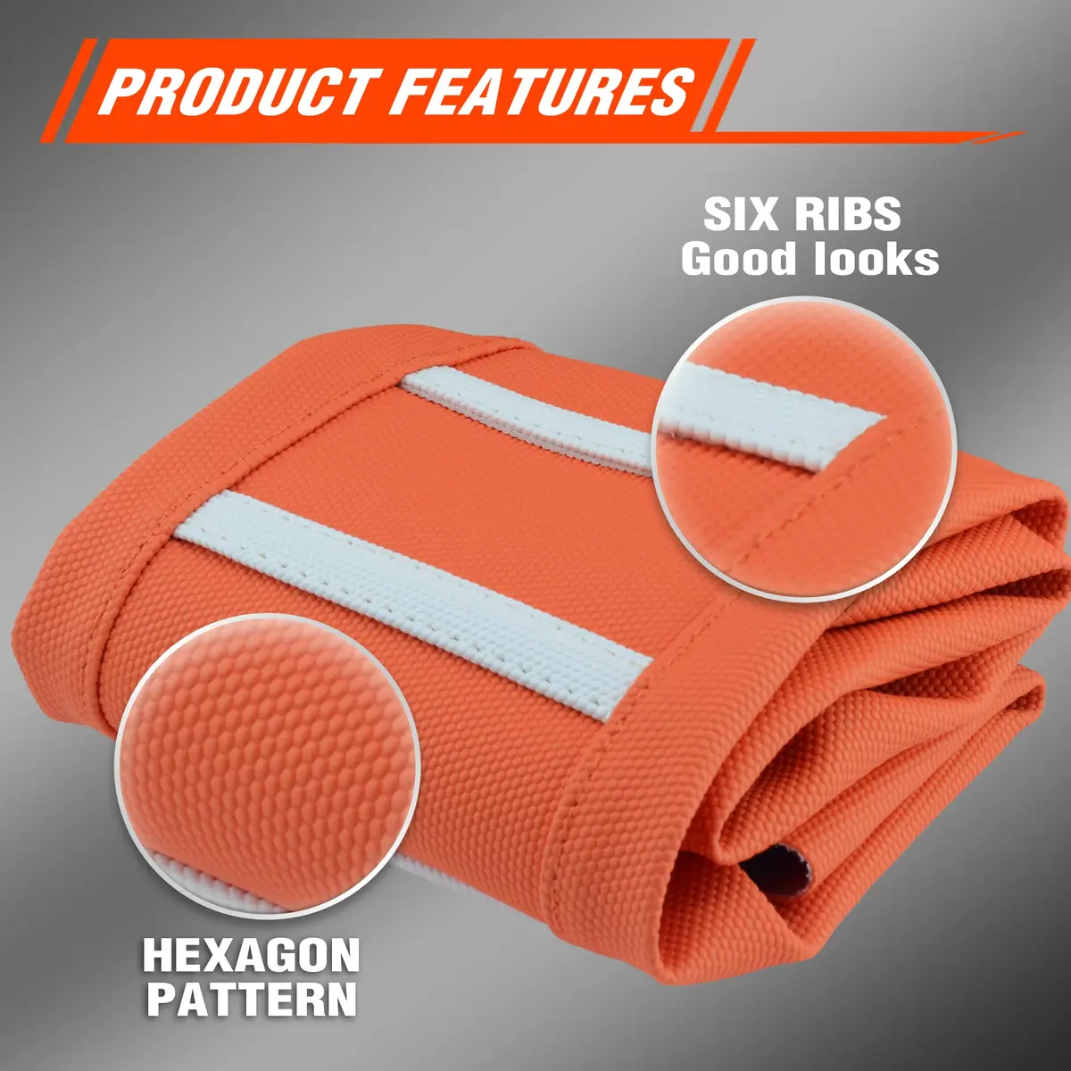 fewfuss Dirt Bike Seat Cover - Orange Striped Universal Seat Cover for Dirt Bike - Motorcycle Enduro Seat (One Size) - view 5