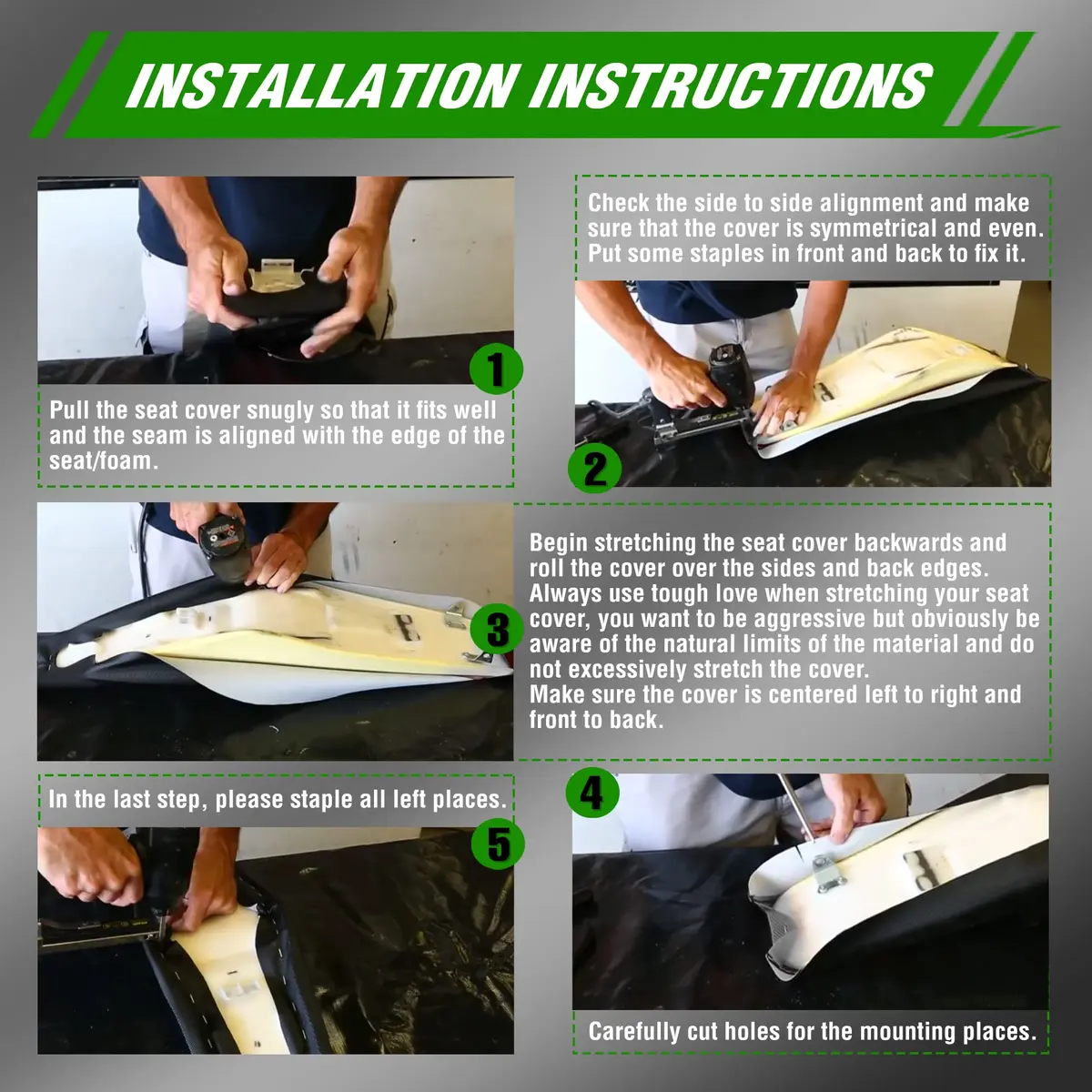 fewfuss Dirt Bike Seat Cover - Green Universal Seat Cover for Motorcycle Enduro | Waterproof & Thick - view 7