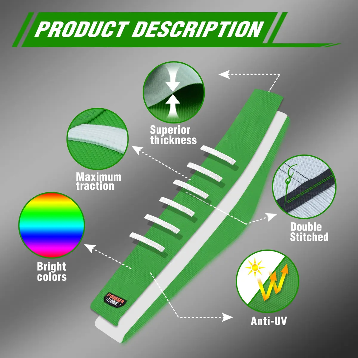 fewfuss Dirt Bike Seat Cover - Green Universal Seat Cover for Motorcycle Enduro | Waterproof & Thick - view 2