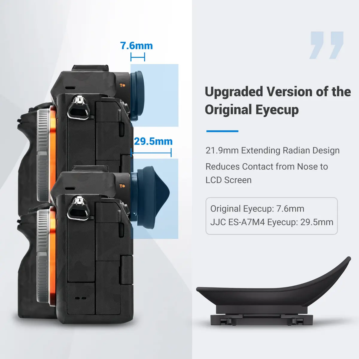 JJC Large Version Eyecup for Sony A7IV A7RV A9III A7SIII A1 Cameras | 360° Rotating Oval Extension Viewfinder Eyeshade, Replaces FDA-EP19 - view 2