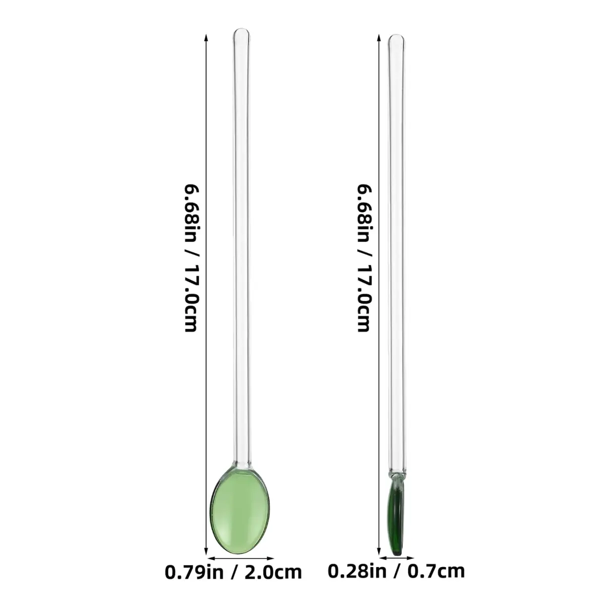 DOITOOL Glass Stirring Spoons Set of 6 Heat Resistant Long Handle Dessert and Coffee Spoons 13cm (5.1 Inch) | Elegant Design for Cocktails, Tea, Espresso - view 4