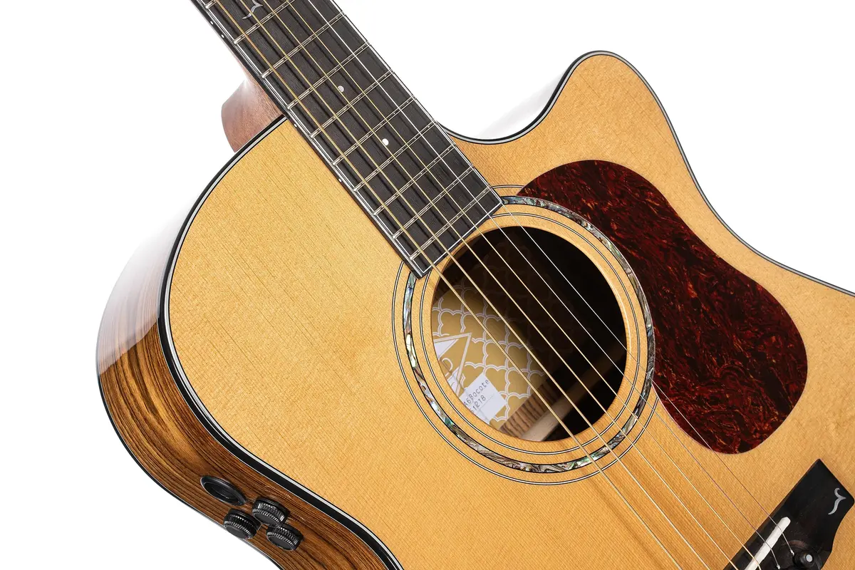 Cort Gold Series Acoustic-Electric Guitar, Natural Glossy (GOLDA6-BO) | Solid Sitka Spruce Top & Bocote Back - view 2