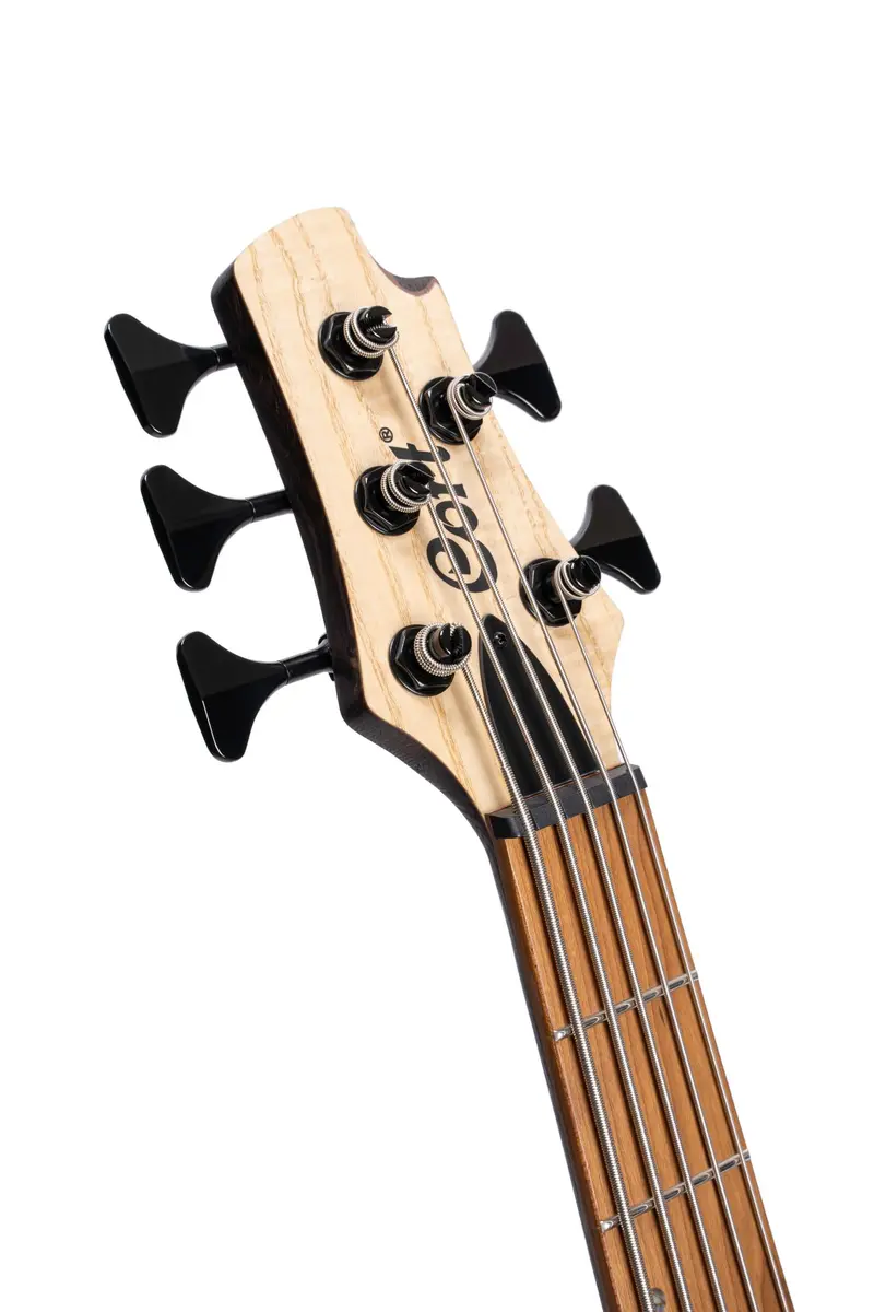 Cort B5 Element 5-String Bass Guitar Open Pore Natural | Roasted Maple Neck & Bartolini Pickups - view 4
