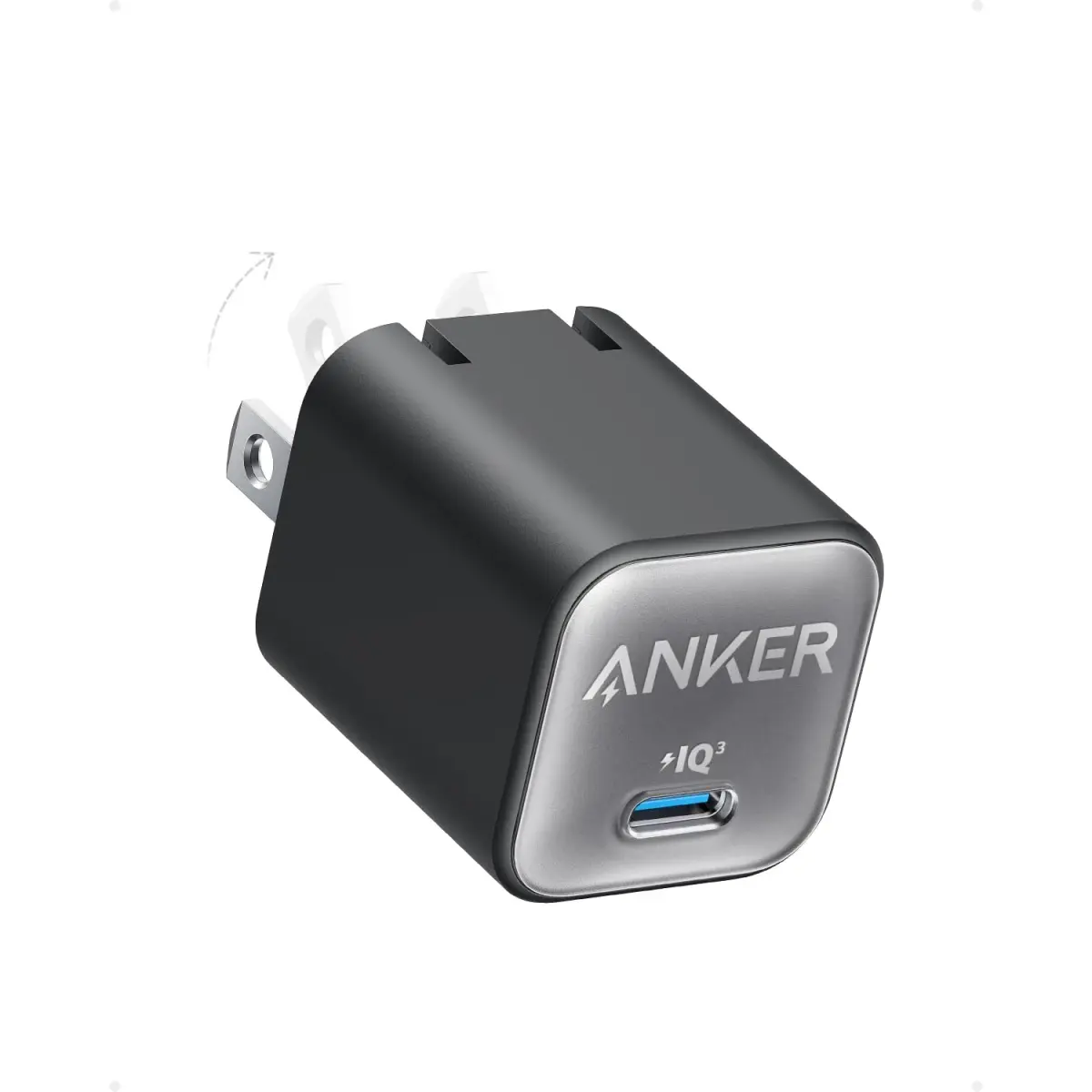 Anker Nano 3 30W GaN USB C Charger | Phantom Black, 28.5mm x 28.5mm x 35.5mm - main product image