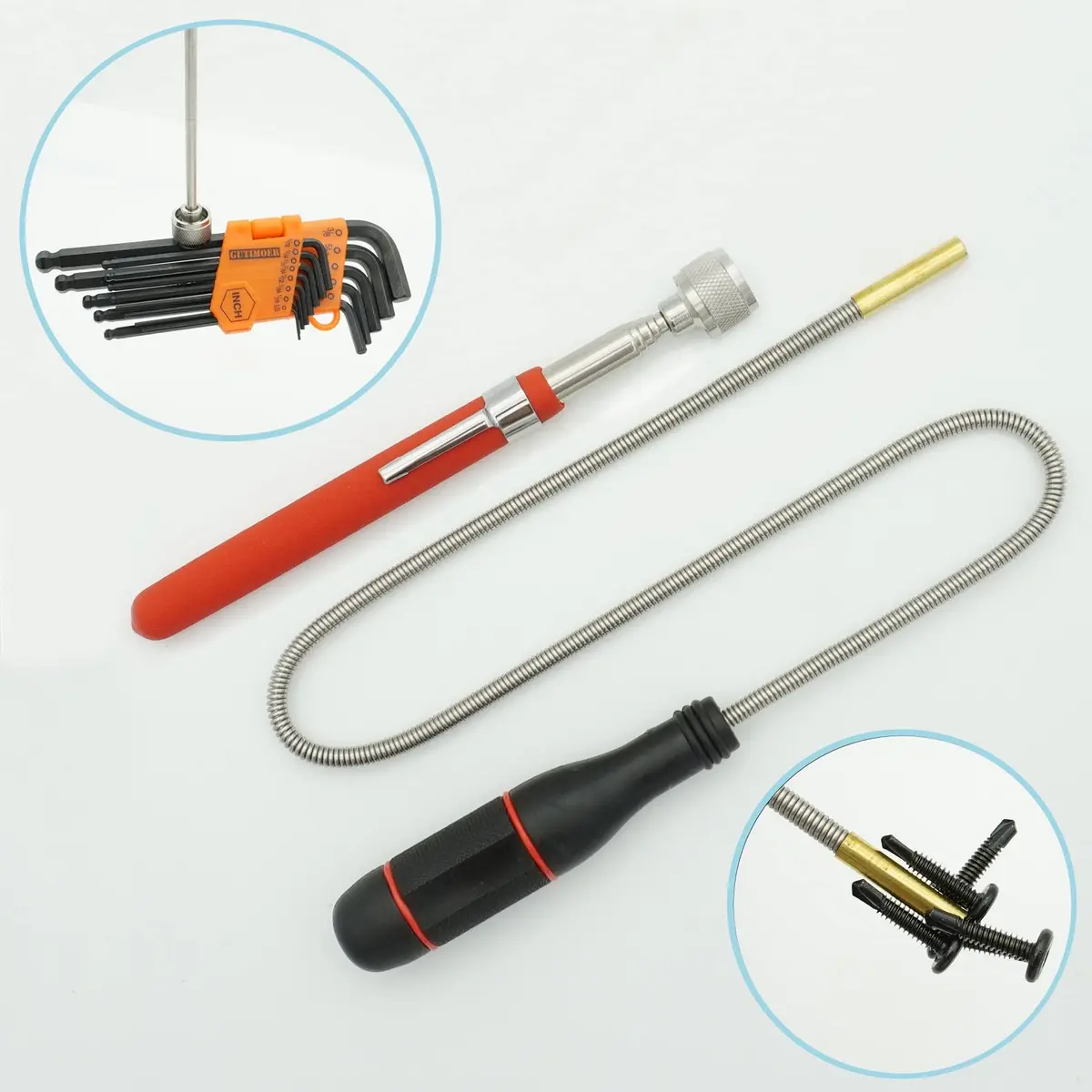 GUTIMORE Magnetic Pickup Tool Pack of 2 | Flexible & Telescoping Magnetic Reach for Car & Home - view 3