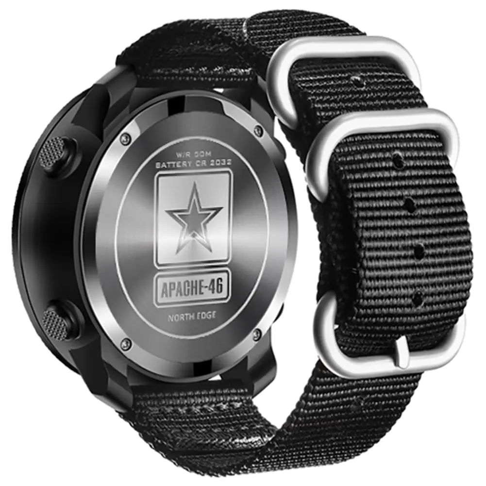 NORTH EDGE Apache 46mm Digital Watch for Men | Rugged Outdoor ABC Watch with Compass, Altimeter, Barometer & 50M Water Resistance - view 2