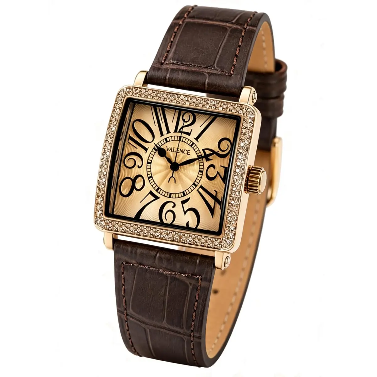 Valence Vintage Women Watch for Pragmatism | Classic Retro Style with Japanese Quartz (33mm×41mm, Brown Leather) - main product image