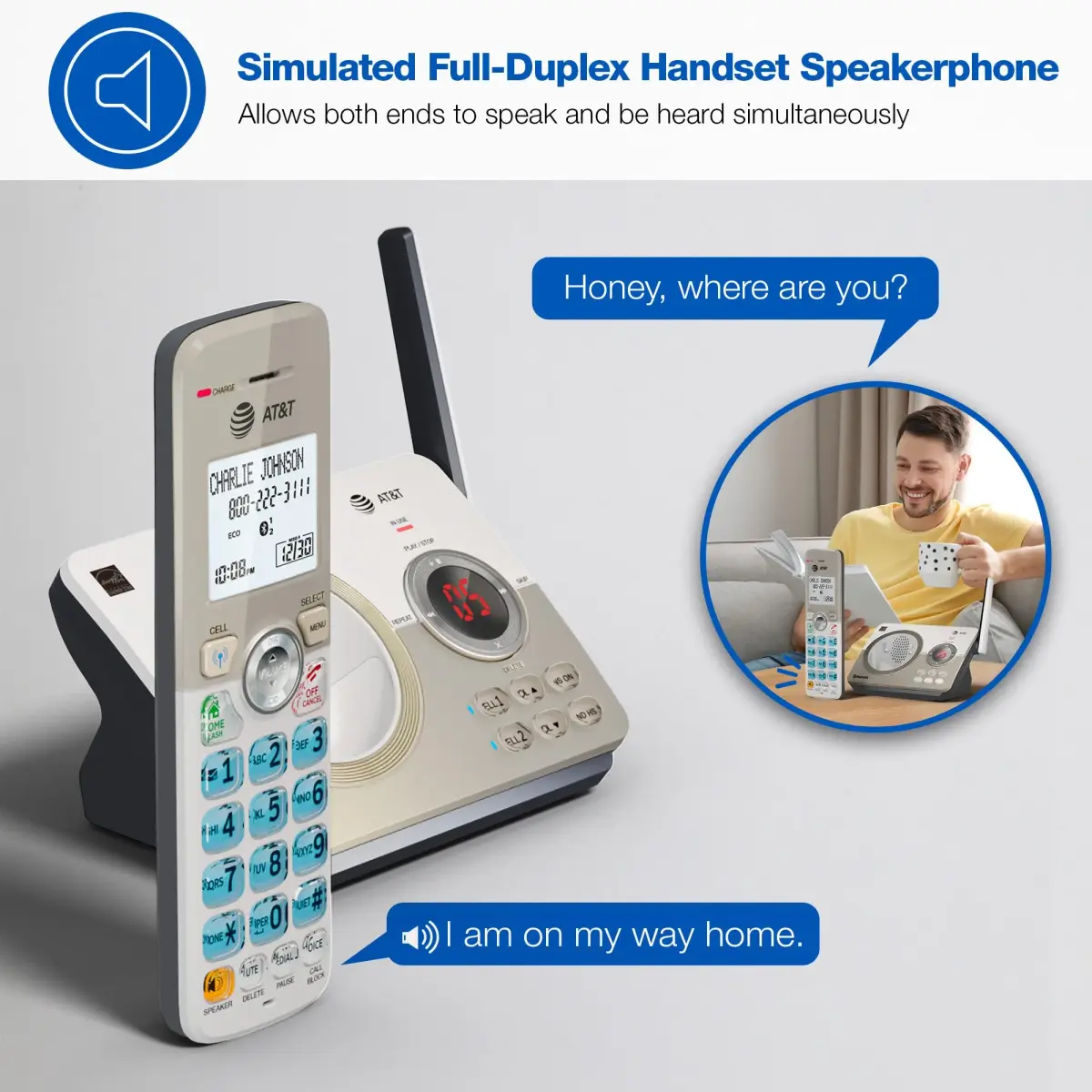 AT&T DL72119 DECT 6.0 Cordless Phone with Bluetooth & Call Blocker | 1000 ft Range - view 7