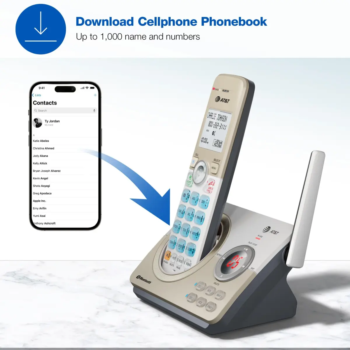 AT&T DL72119 DECT 6.0 Cordless Phone with Bluetooth & Call Blocker | 1000 ft Range - view 8