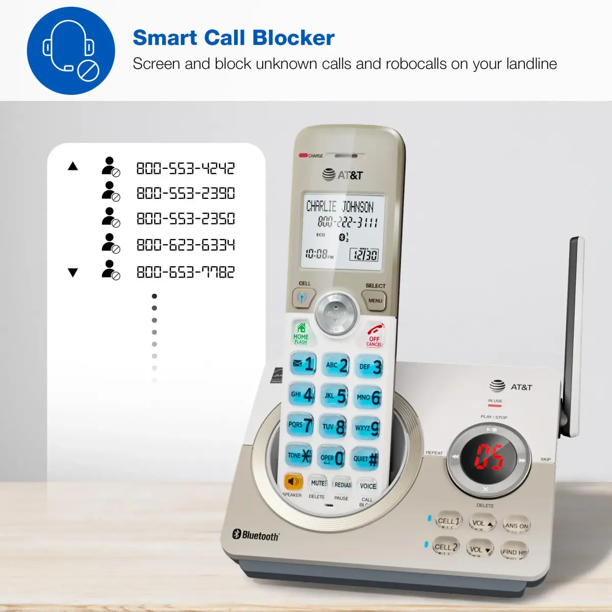 AT&T DL72119 DECT 6.0 Cordless Phone with Bluetooth & Call Blocker | 1000 ft Range - view 2