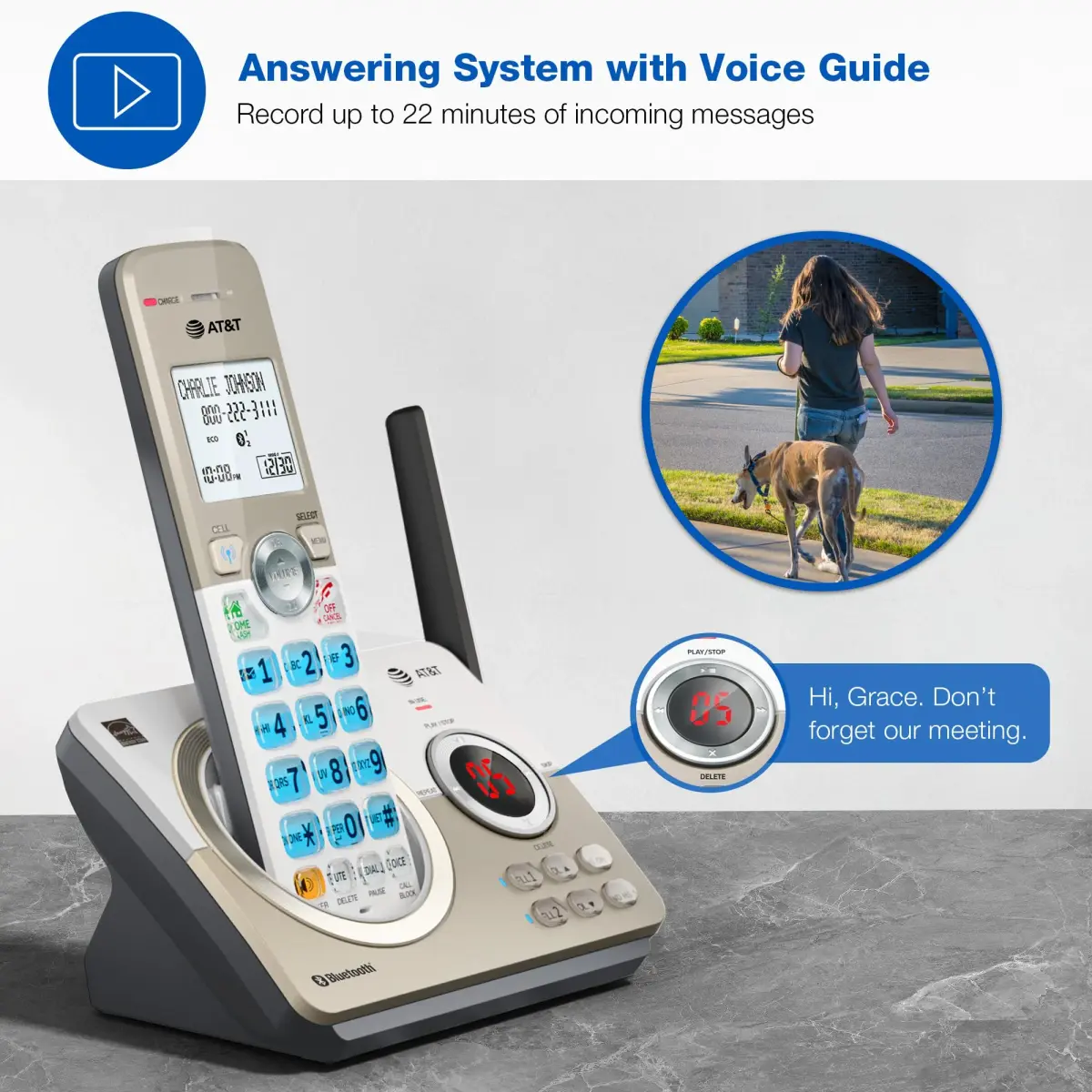 AT&T DL72119 DECT 6.0 Cordless Phone with Bluetooth & Call Blocker | 1000 ft Range - view 4