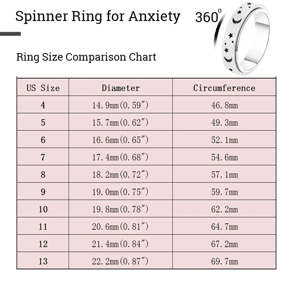 MHWTTY Anxiety Ring Spinner Fidget Toy 8 | Stress Relief for Adults - view 6