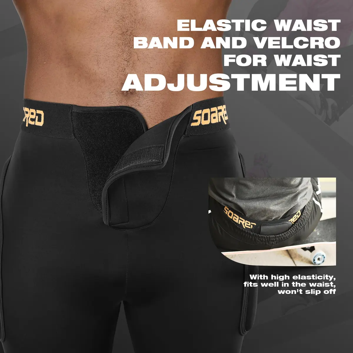Soared Impact Protection Hip Butt XPE Shorts Large | 3D Padded Impact Gear for Extreme Sports - view 3