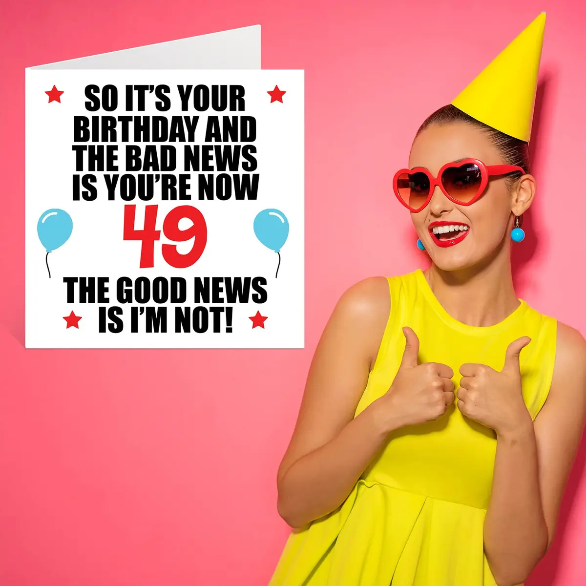 Stuff4 Funny 49th Birthday Card for Women and Men, Bad News | Humorous UK-Made Greeting Card - view 7