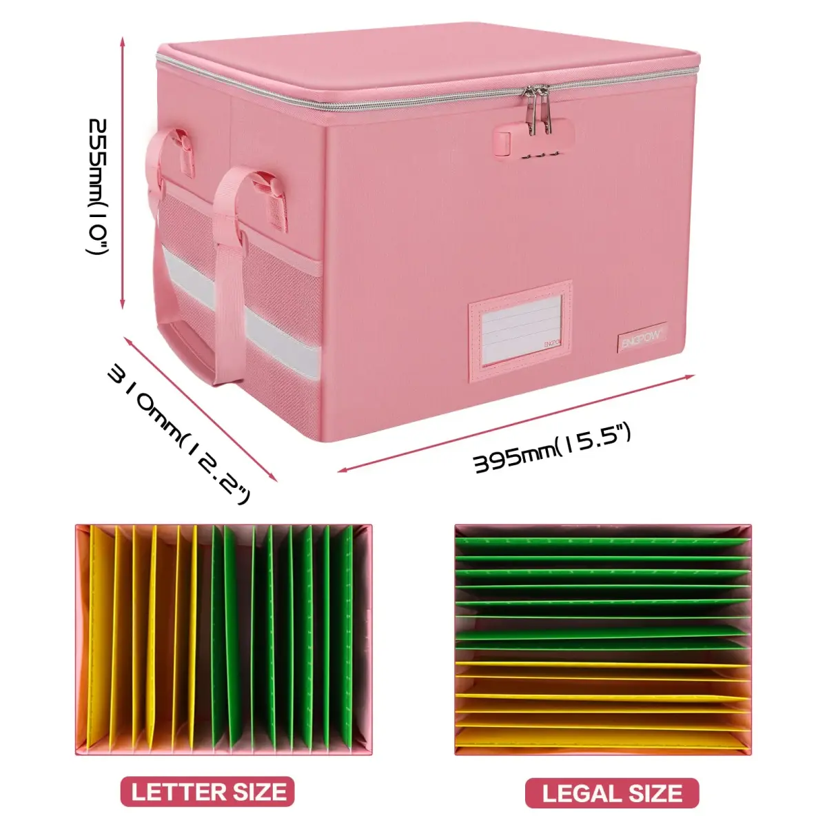 ENGPOW Fireproof Document Box with Lock, Collapsible File Organizer 34L (15.55" x 12.2" x 10") | UL94-V0/5VA Certified - view 5