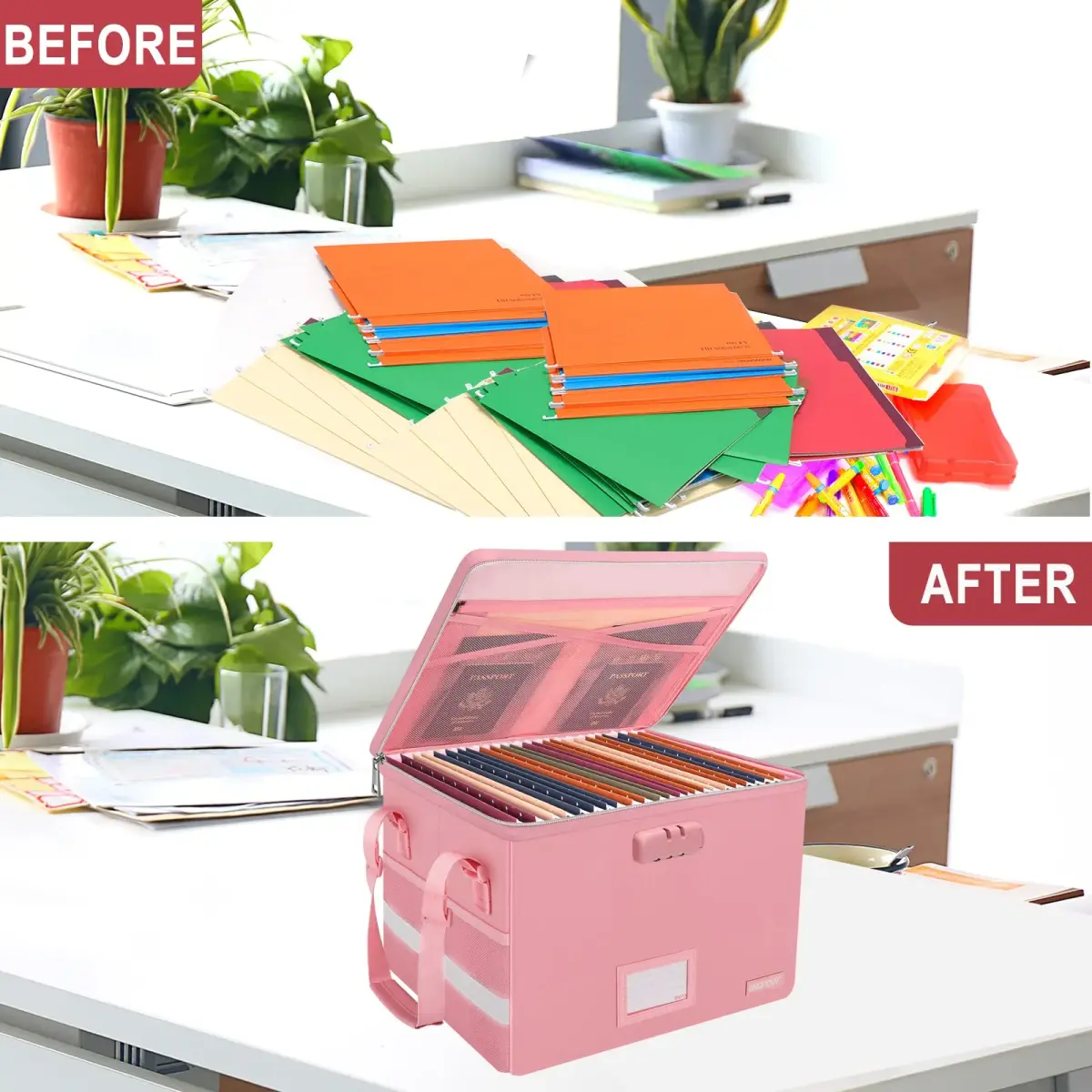 ENGPOW Fireproof Document Box with Lock, Collapsible File Organizer 34L (15.55" x 12.2" x 10") | UL94-V0/5VA Certified - view 7
