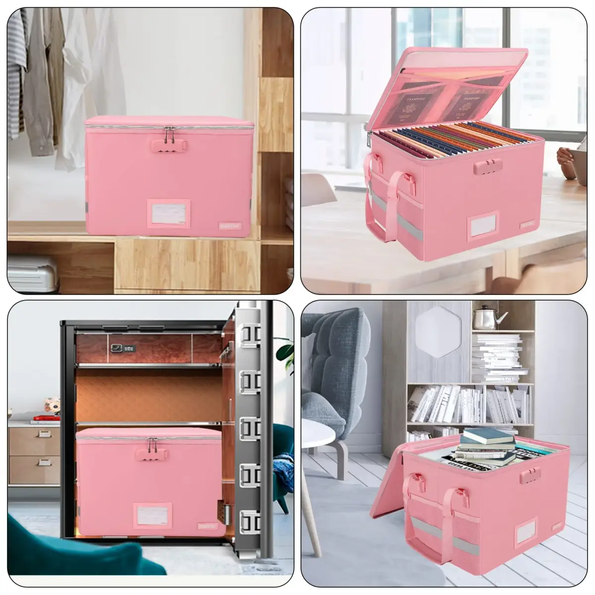 ENGPOW Fireproof Document Box with Lock, Collapsible File Organizer 34L (15.55" x 12.2" x 10") | UL94-V0/5VA Certified - view 2