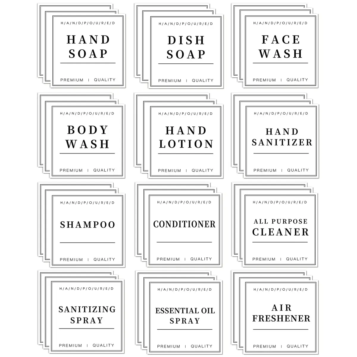 TESWEY Waterproof Label Stickers for Bottles 36PCS | Waterproof & Removable for Bathroom & Kitchen - main product image