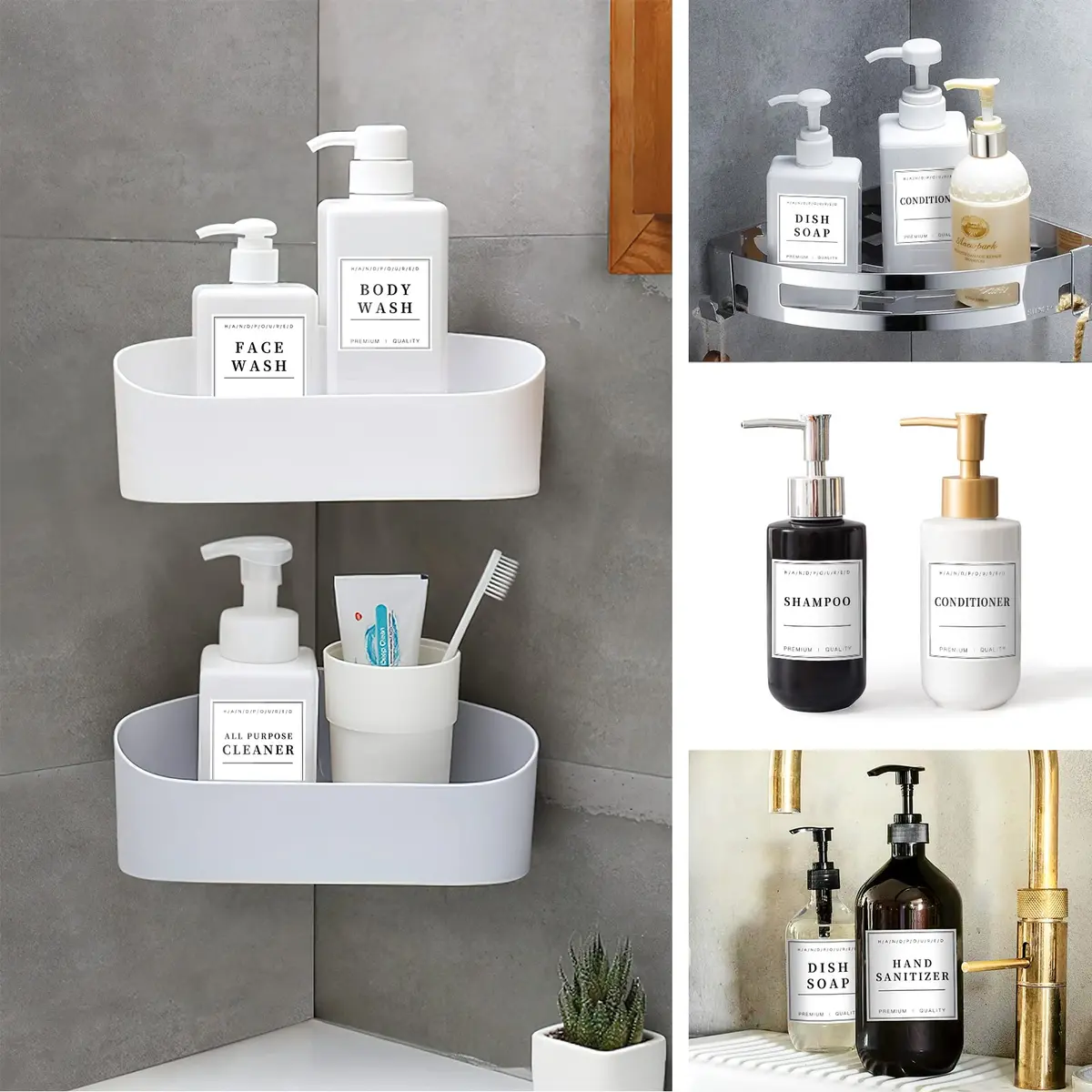 TESWEY Waterproof Label Stickers for Bottles 36PCS | Waterproof & Removable for Bathroom & Kitchen - view 6