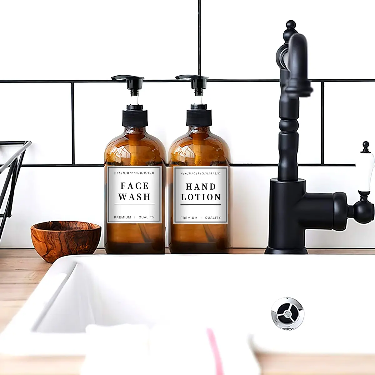 TESWEY Waterproof Label Stickers for Bottles 36PCS | Waterproof & Removable for Bathroom & Kitchen - view 7