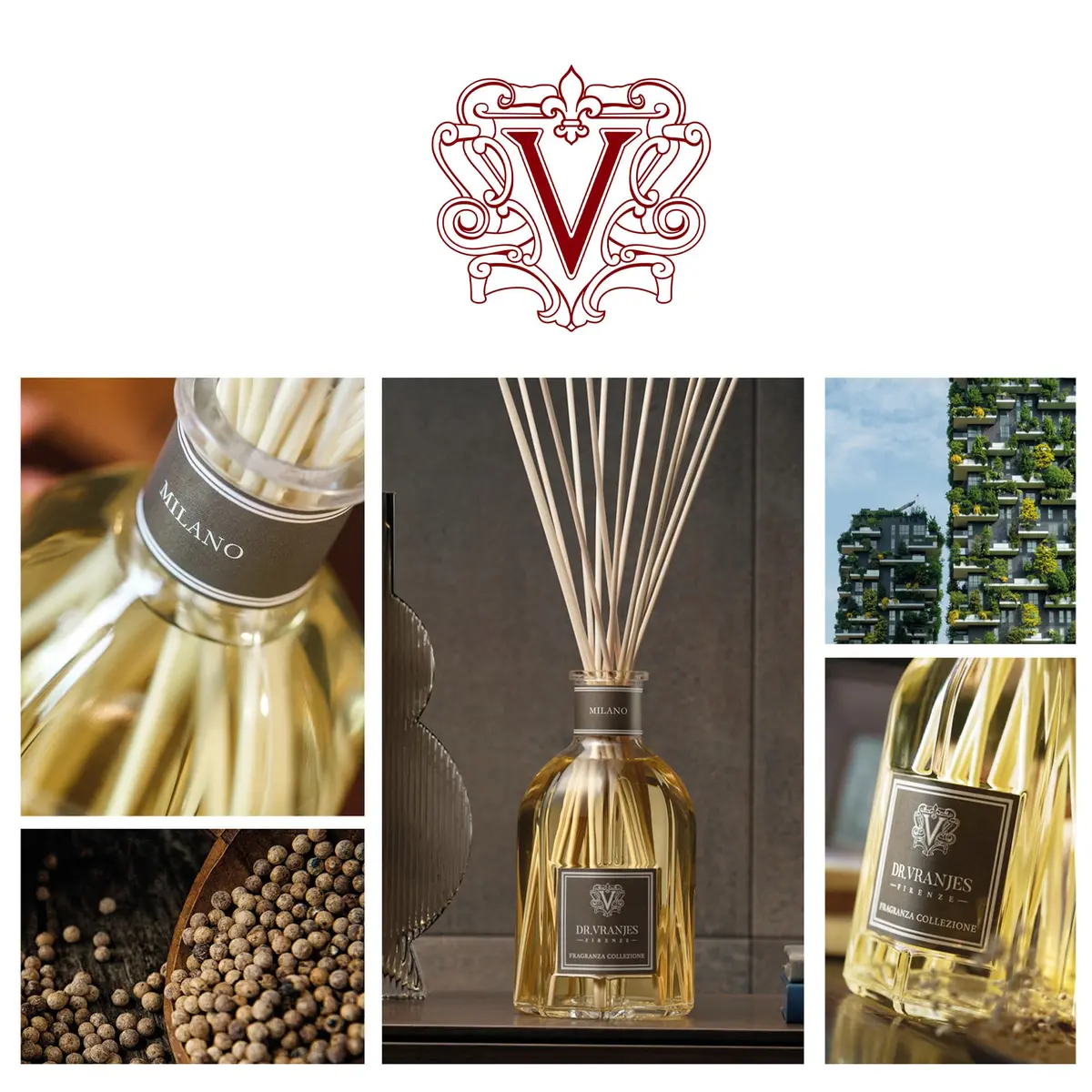 Dr. Vranjes Milano 1250 ml Diffuser + White Sticks Bundle | Luxury Home Fragrance with Patchouli, Pepper & Sandalwood - view 3