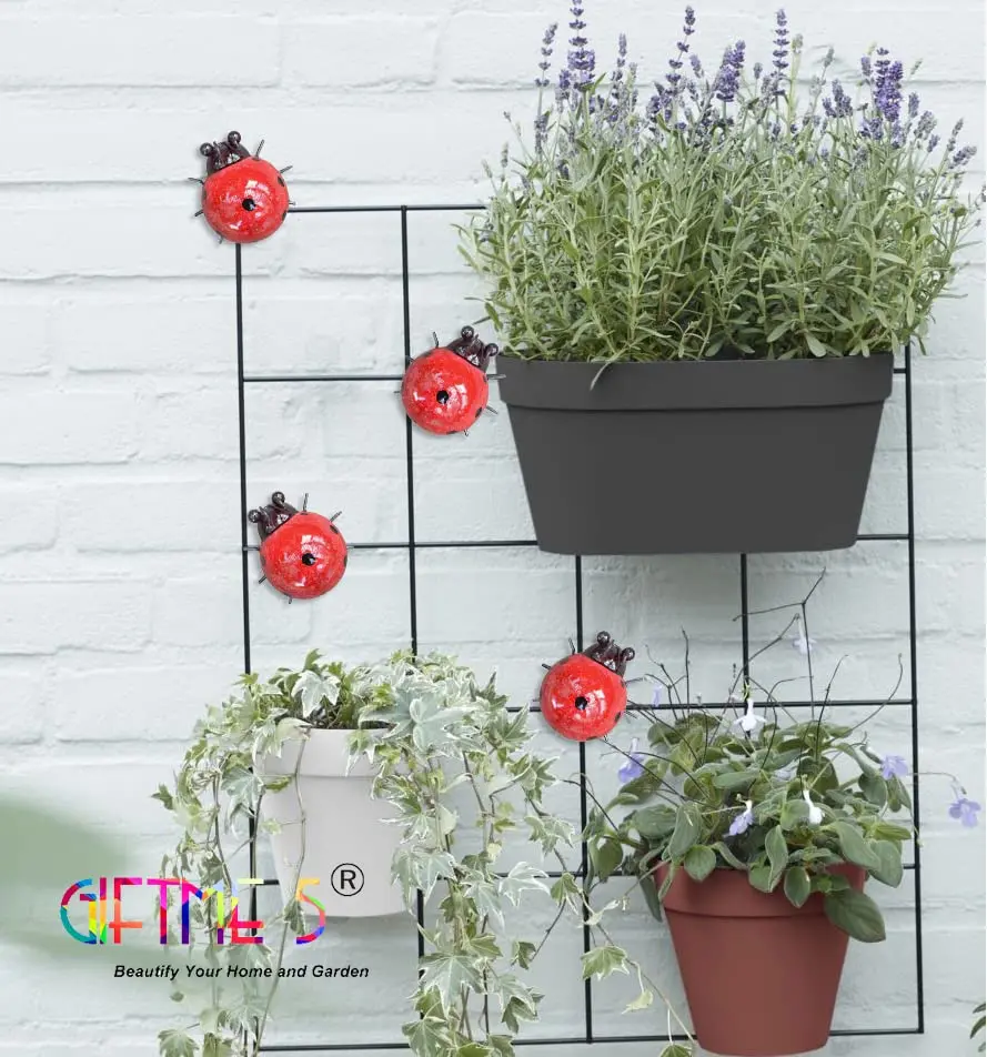 GIFTME 5 Metal Garden Yard Art Ladybugs 4 Pack | Rustproof Outdoor Decor - view 7