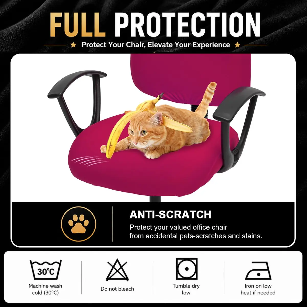 DIVA EN CAMINO DEC Stretchable Office Chair Seat Cover | Washable, Pink, Universal Fit - view 5