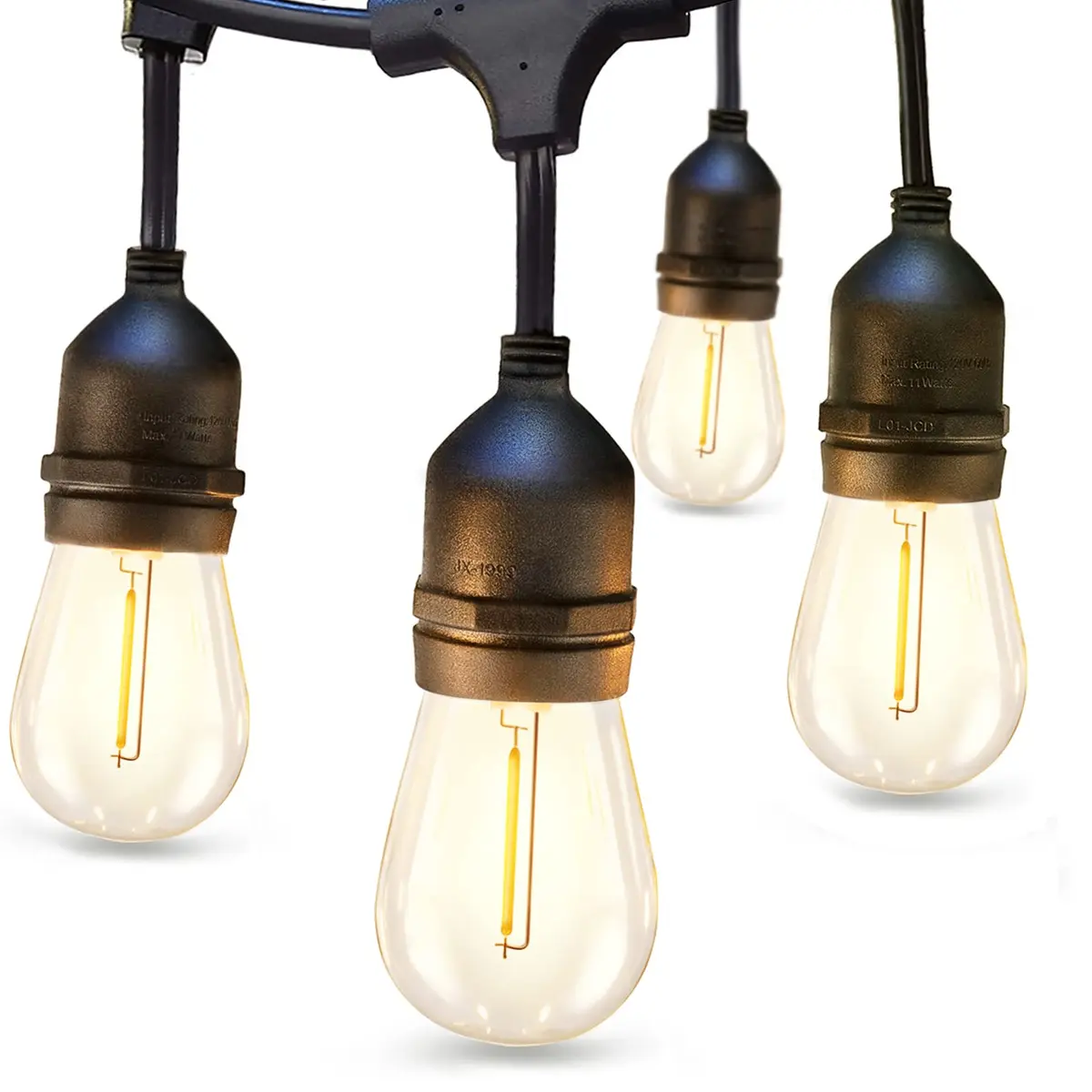 addlon LED Outdoor String Lights 24FT Edison Vintage Weatherproof ETL | Vintage Edison Bulb Style, Weatherproof, 8 Sockets, 24 Feet - main product image