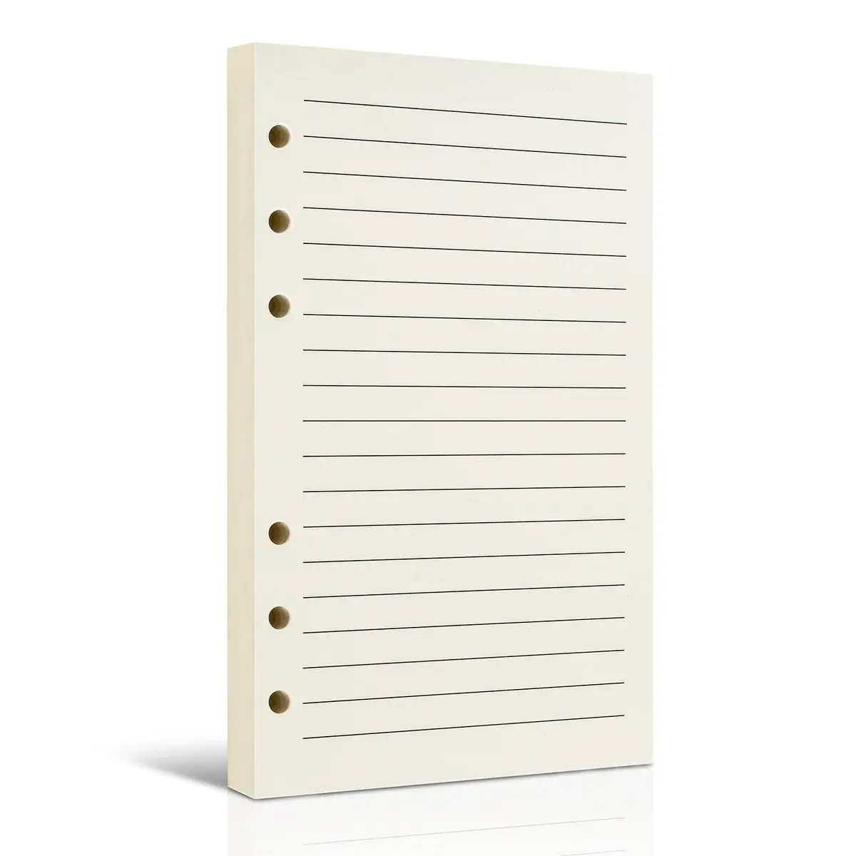 Tofun A6 Refillable Paper for 6-Ring Binders, 10.5 x 17cm | 80 Sheets, 7mm Ruled, Cream - main product image