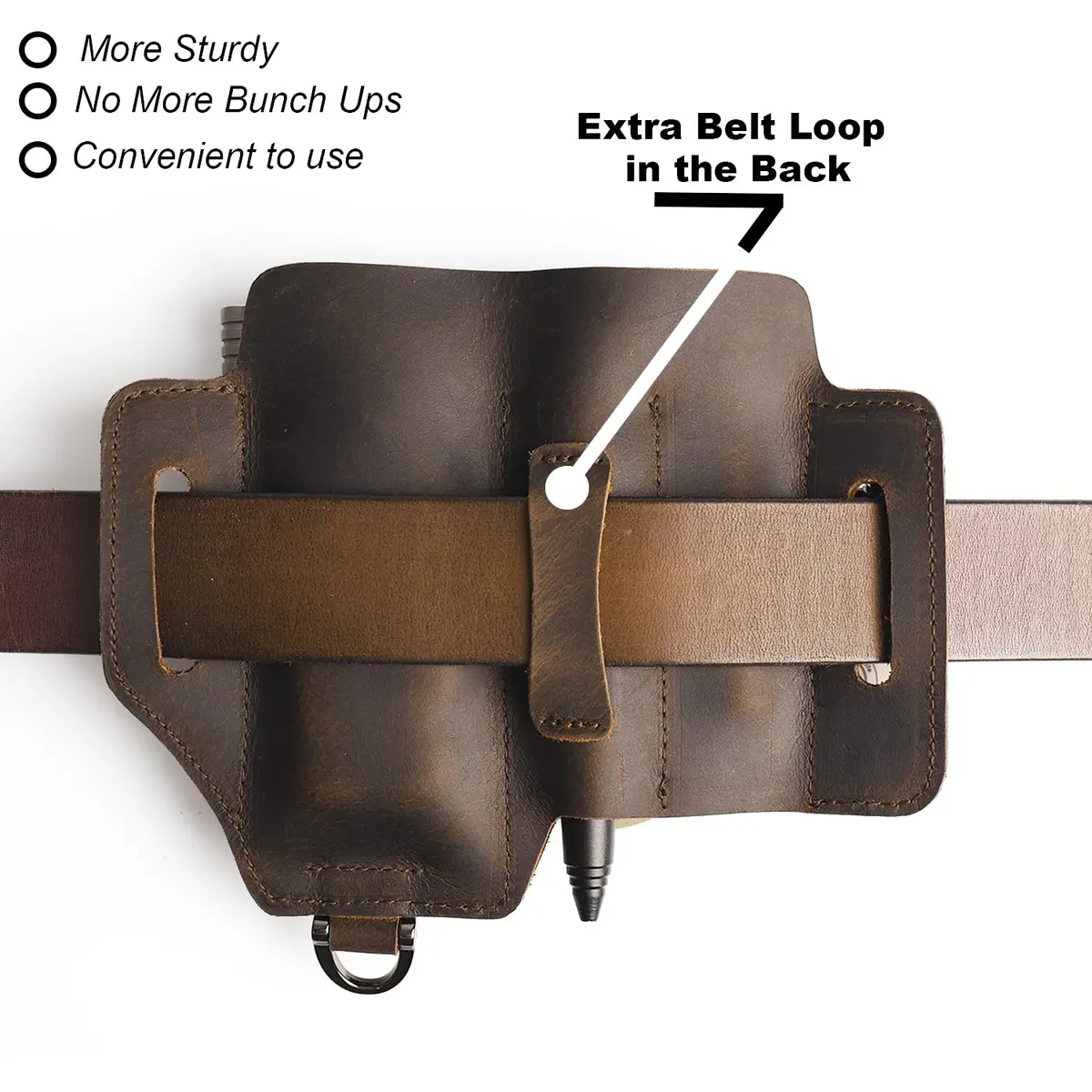 Topstache Leather Multitool Sheath EDC Belt Organizer for Work and Daily Use | Fits Leatherman Tools, Pens, Flashlights - view 3