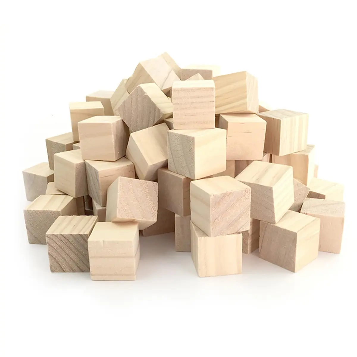 WURONXIN Unfinished Wooden Blocks 1 inch Cubes, Pack of 50 | DIY Craft Wood for Painting & Decorating - main product image