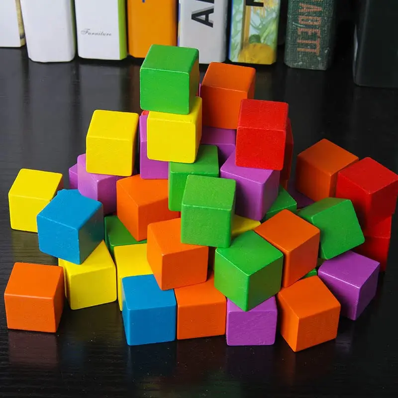WURONXIN Unfinished Wooden Blocks 1 inch Cubes, Pack of 50 | DIY Craft Wood for Painting & Decorating - view 3