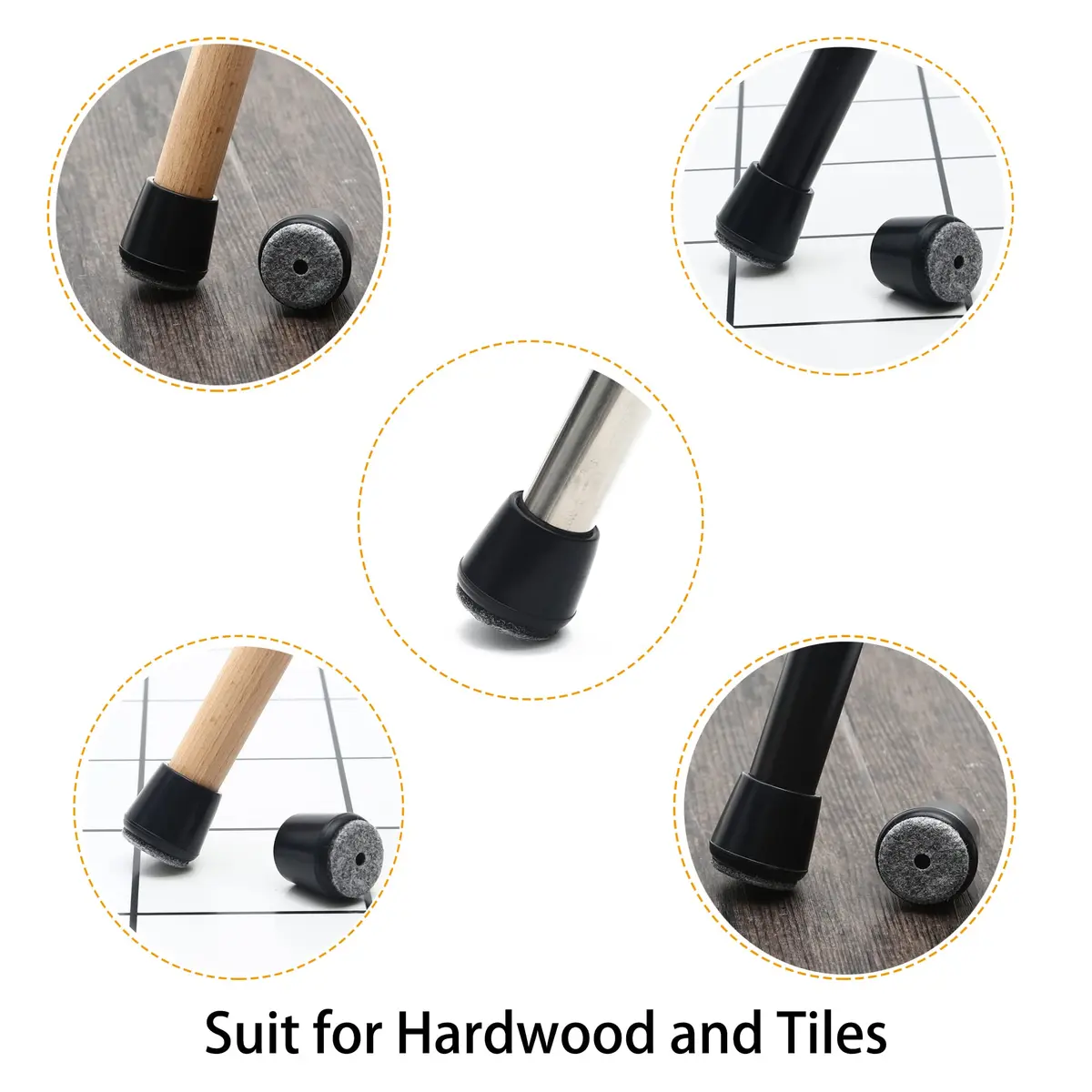 Furnigear Furniture Floor Protector 16 Pack | Felt Chair Leg Caps for Hardwood Floors - view 4