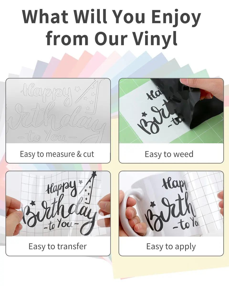 Sooez Permanent Vinyl 12" x 12" 20Pack Assorted Colors | Waterproof & UV-Resistant - view 4