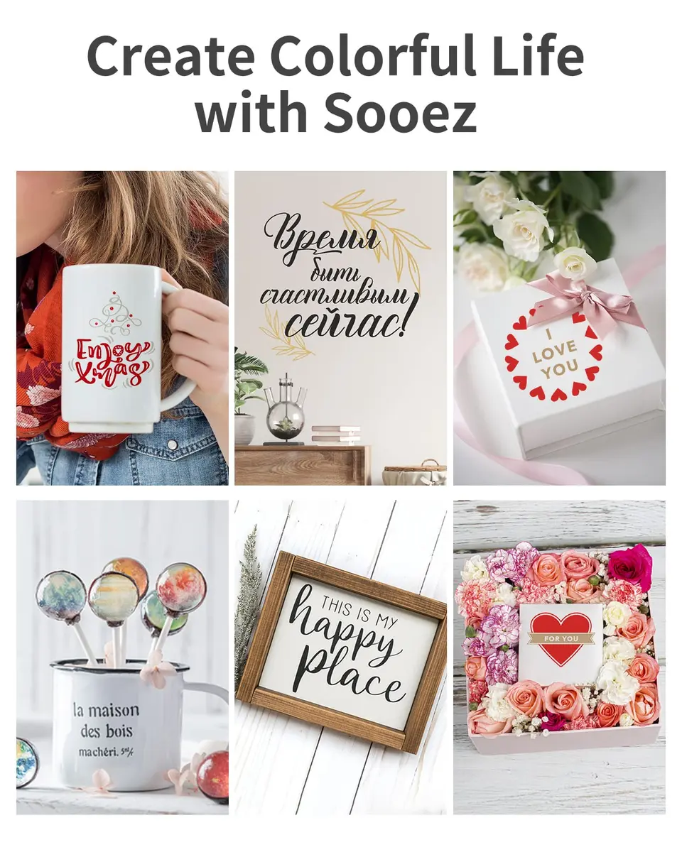 Sooez Permanent Vinyl 12" x 12" 20Pack Assorted Colors | Waterproof & UV-Resistant - view 6