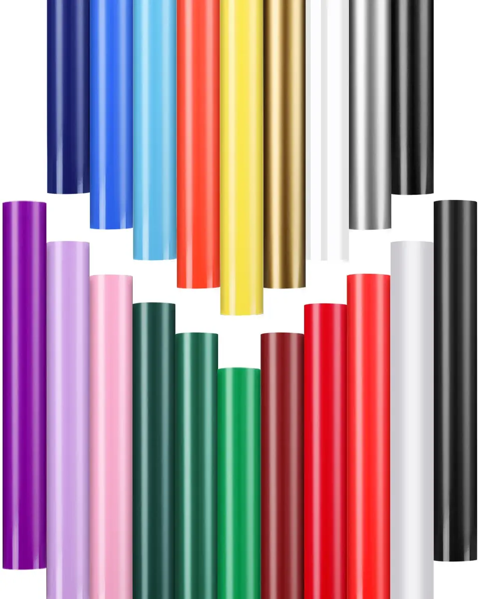 Sooez Permanent Vinyl 12" x 12" 20Pack Assorted Colors | Waterproof & UV-Resistant - main product image