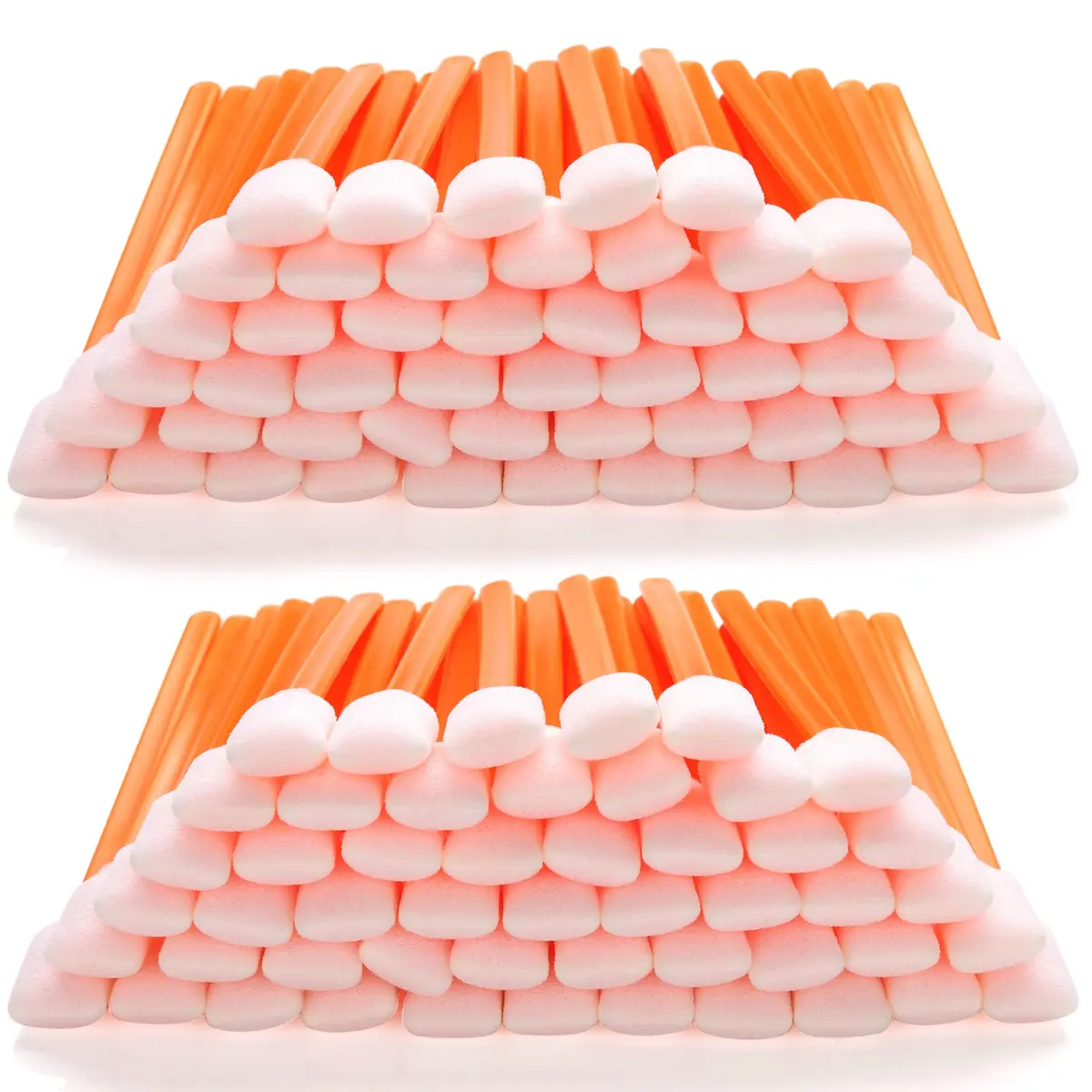 AAwipes Foam Swab Sticks Large Rectangular Foam Tips 5.25" (13.5 cm) | 100 pcs Orange Cleanroom Cleaning Swabs - main product image