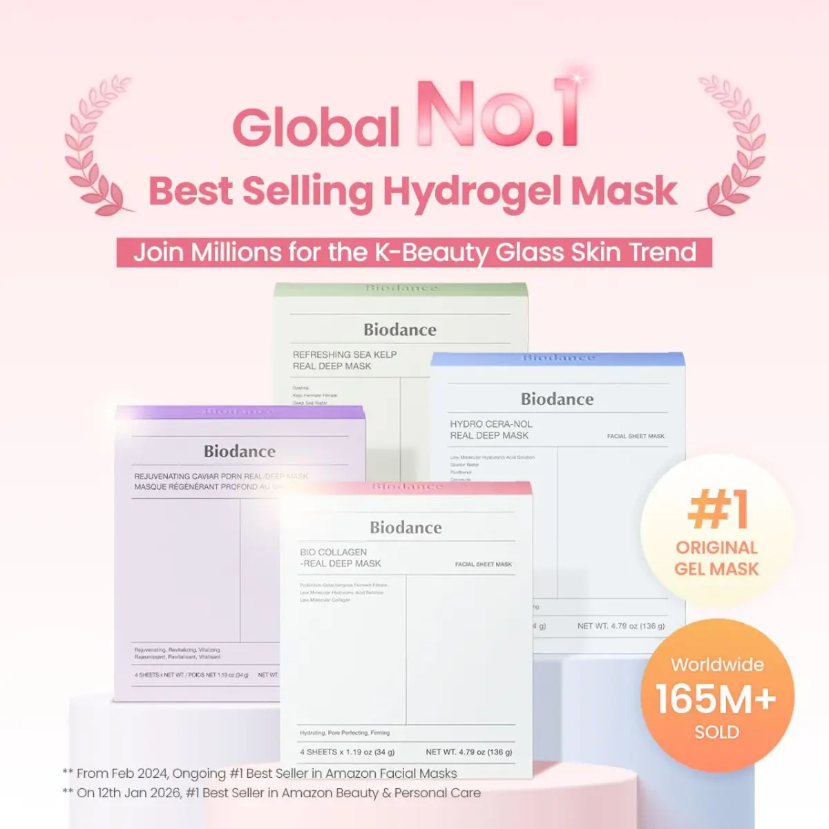 BIODANCE Bio-Collagen Real Deep Mask 34g (1.19oz) x 4ea | Hydrating Overnight Hydrogel Face Mask for Pore Minimizing & Elasticity - view 2