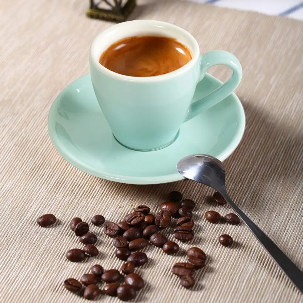 ionEgg Porcelain Espresso Cup with Saucer, 80ml/2.7Oz, Blue | Elegant Mini Coffee Shot Cup for Daily Use - view 4