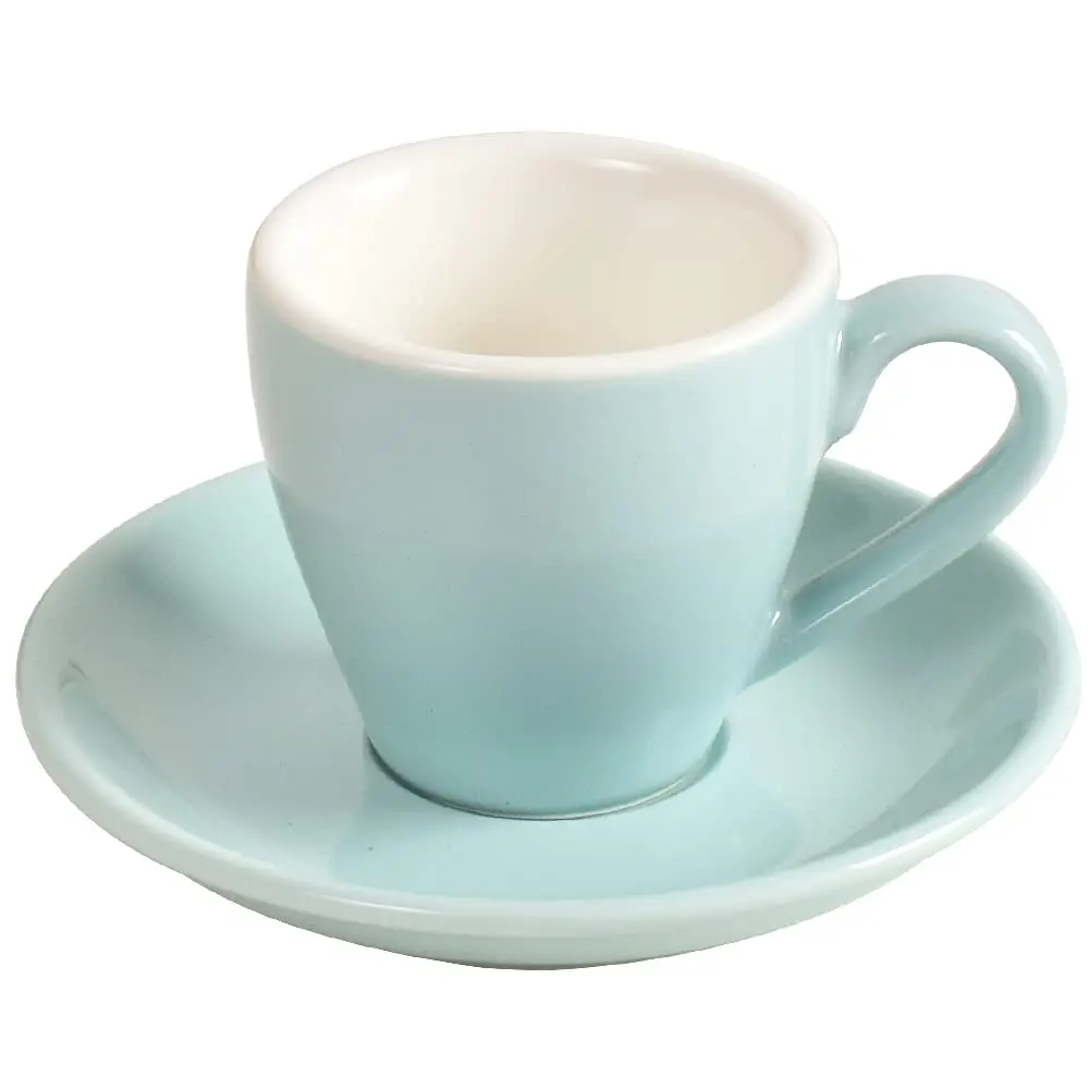 ionEgg Porcelain Espresso Cup with Saucer, 80ml/2.7Oz, Blue | Elegant Mini Coffee Shot Cup for Daily Use - main product image